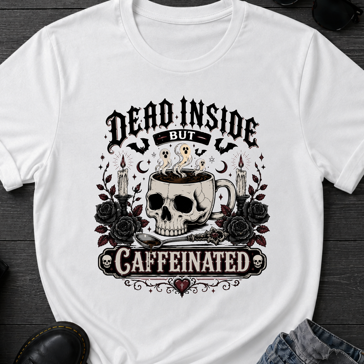 Dead Inside But Caffeinated Variant T-Shirt