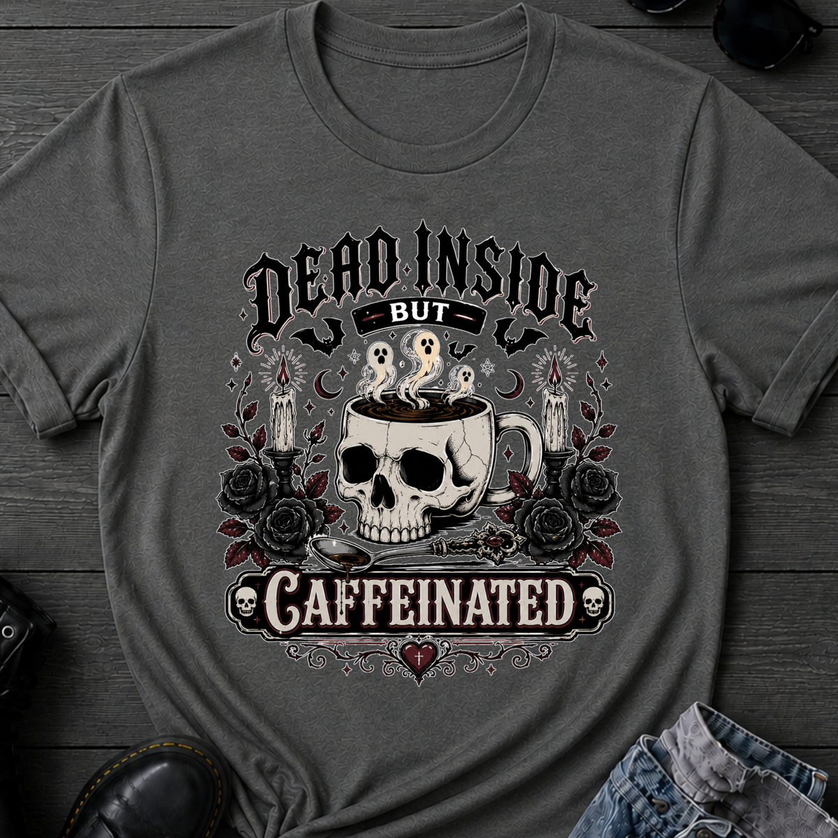 Dead Inside But Caffeinated Variant T-Shirt