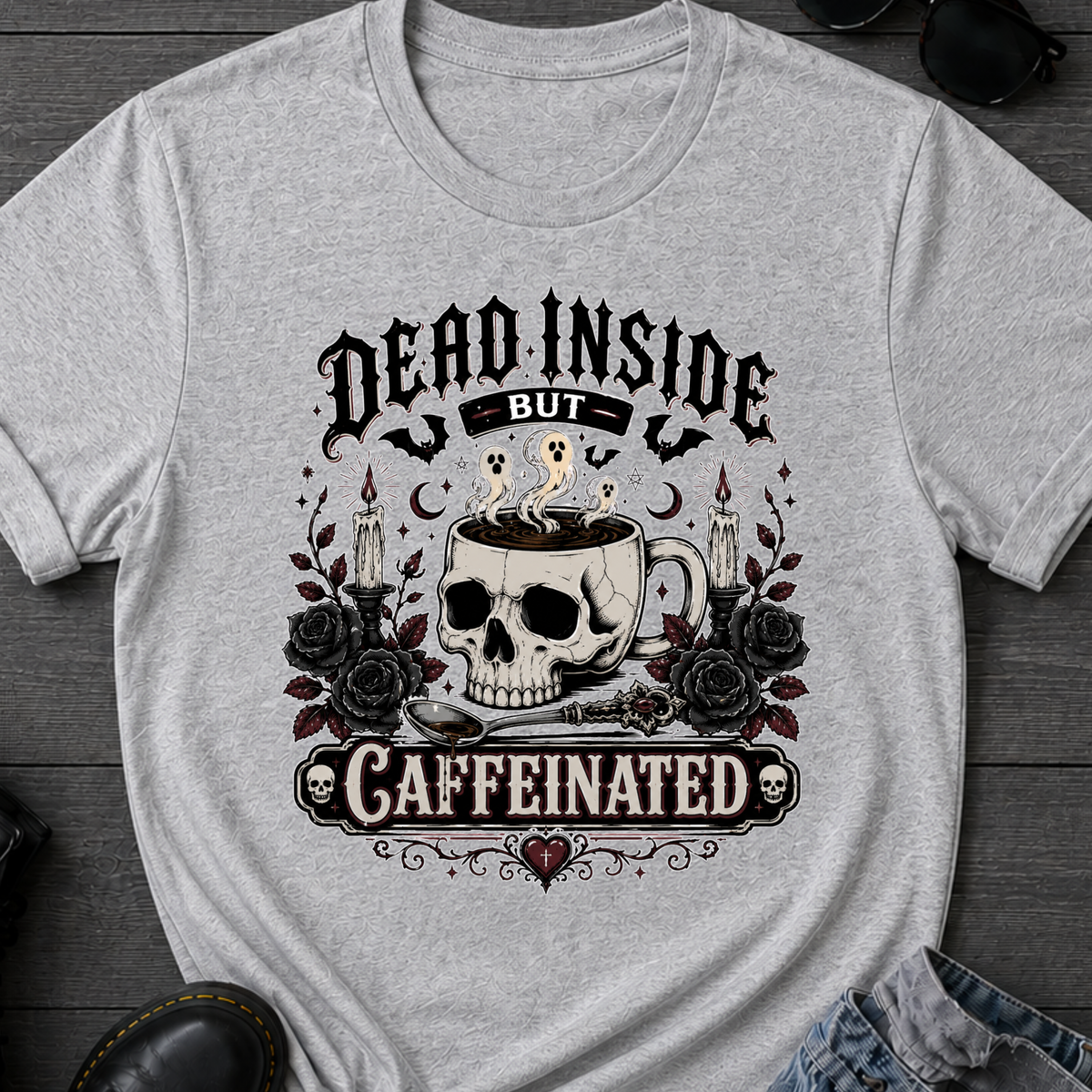 Dead Inside But Caffeinated Variant T-Shirt