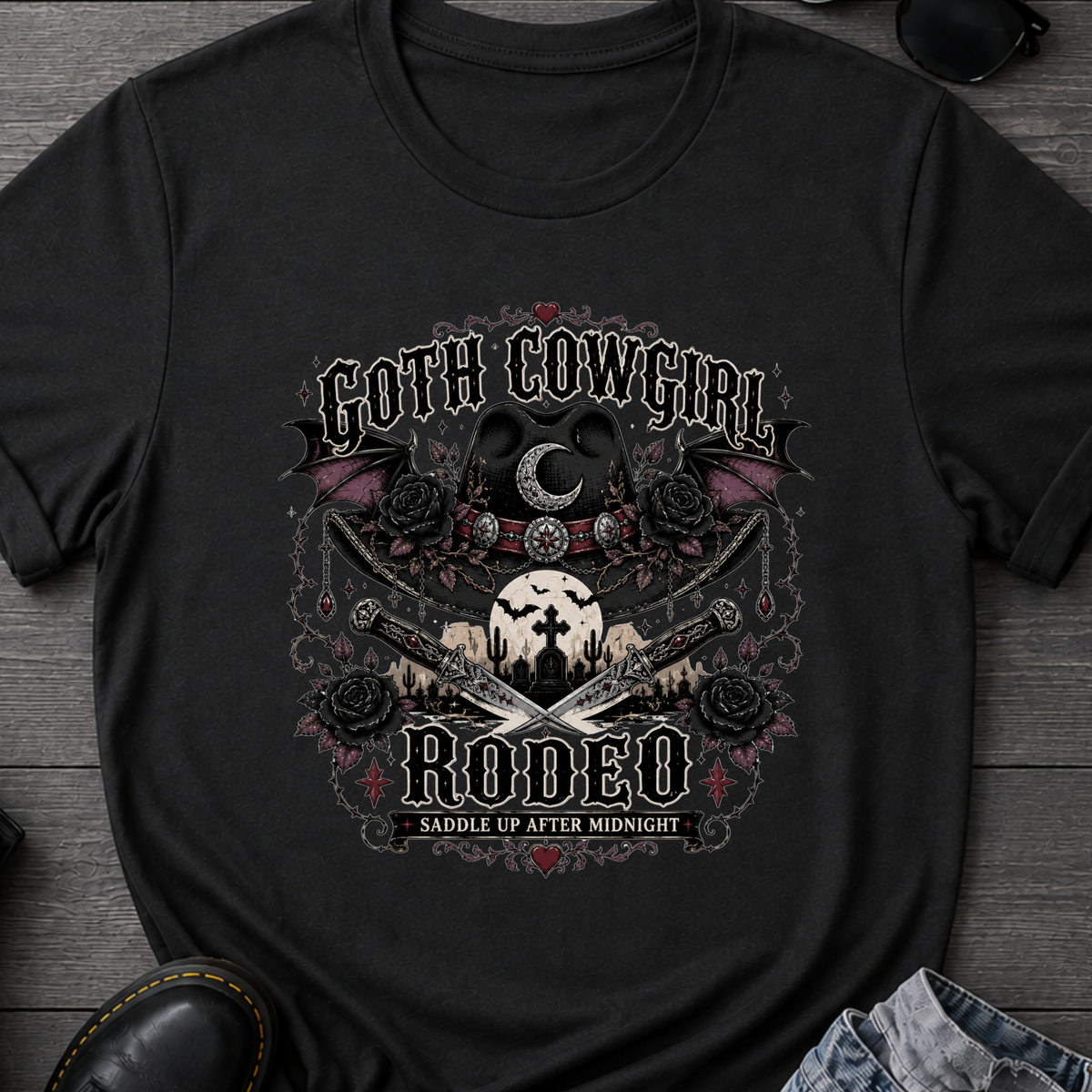 Gothic Cowgirl Rodeo T-Shirt