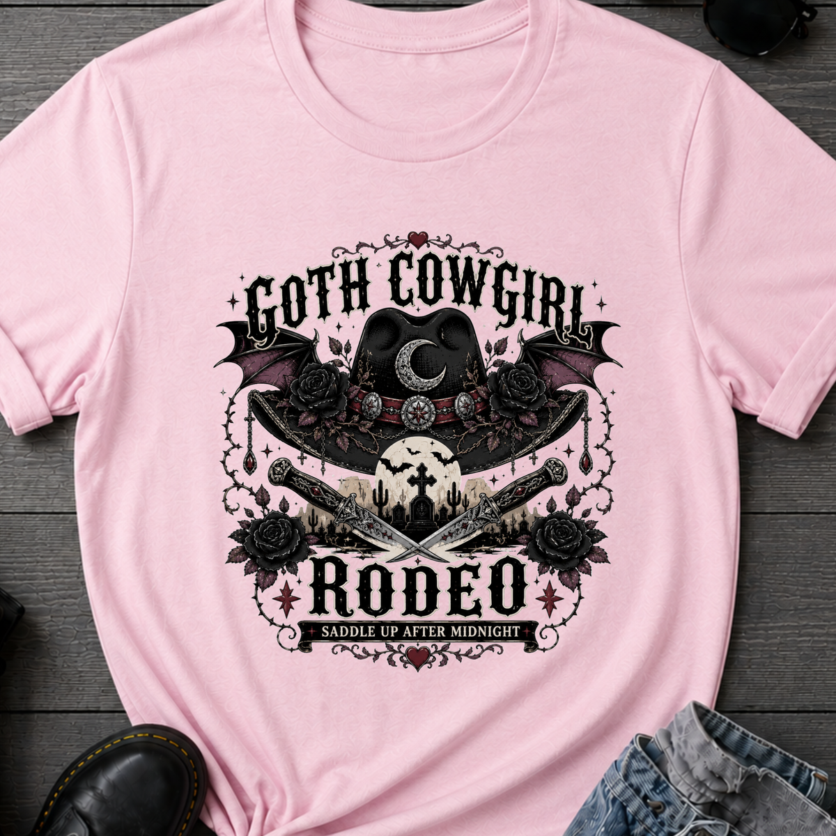 Gothic Cowgirl Rodeo T-Shirt