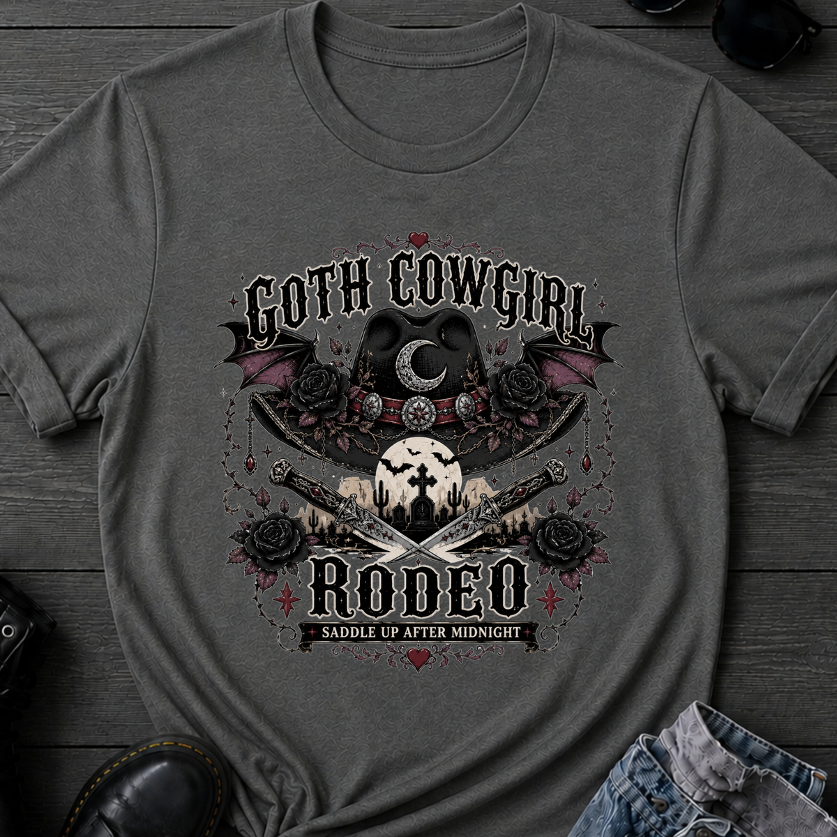 Gothic Cowgirl Rodeo T-Shirt