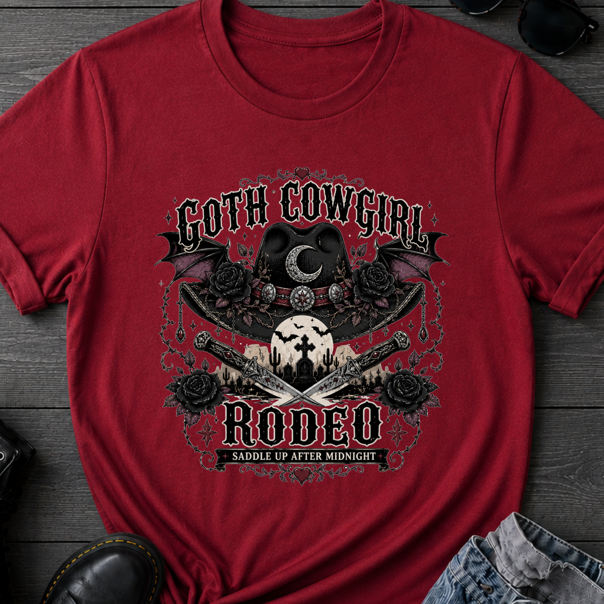 Gothic Cowgirl Rodeo T-Shirt