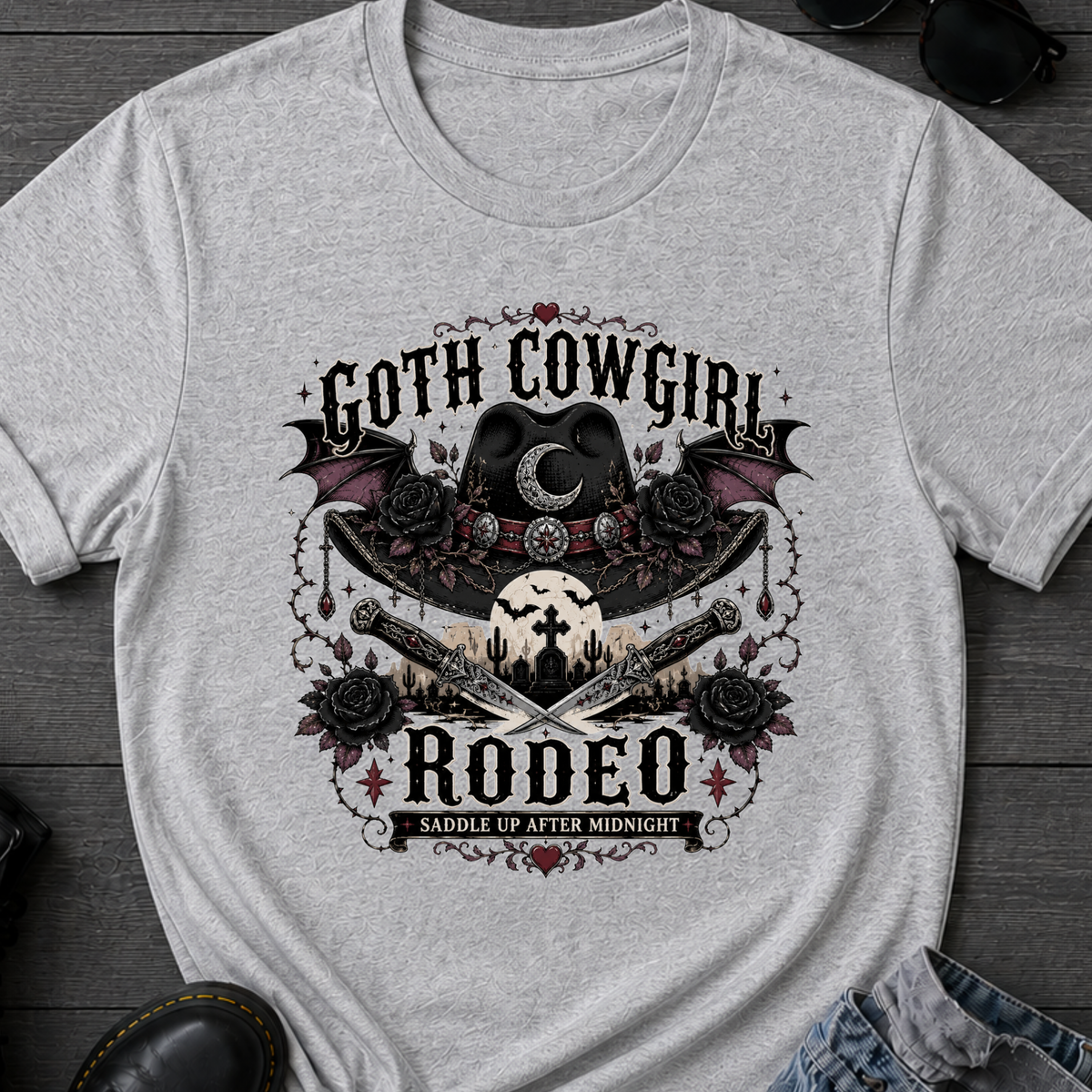 Gothic Cowgirl Rodeo T-Shirt