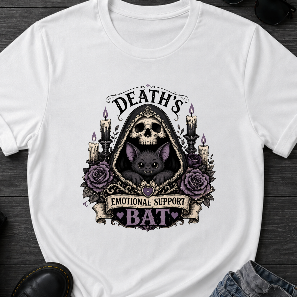 Death's Emotional Support Bat T-Shirt