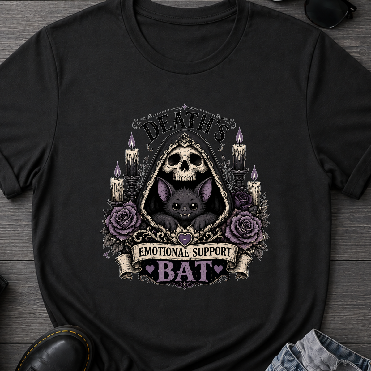 Death's Emotional Support Bat T-Shirt
