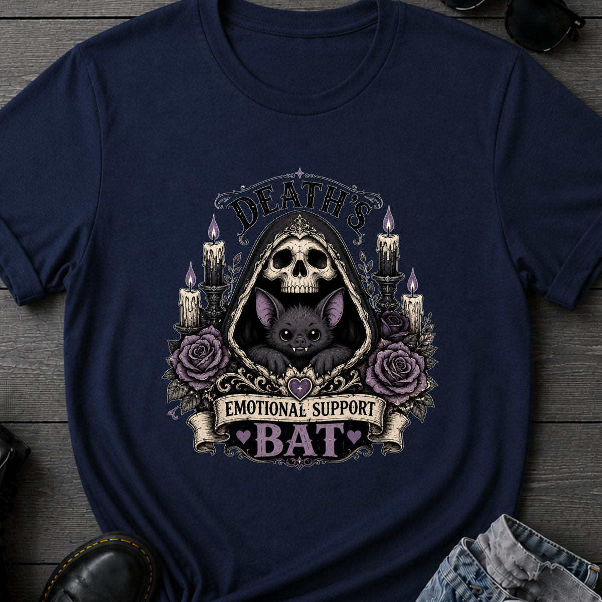 Death's Emotional Support Bat T-Shirt