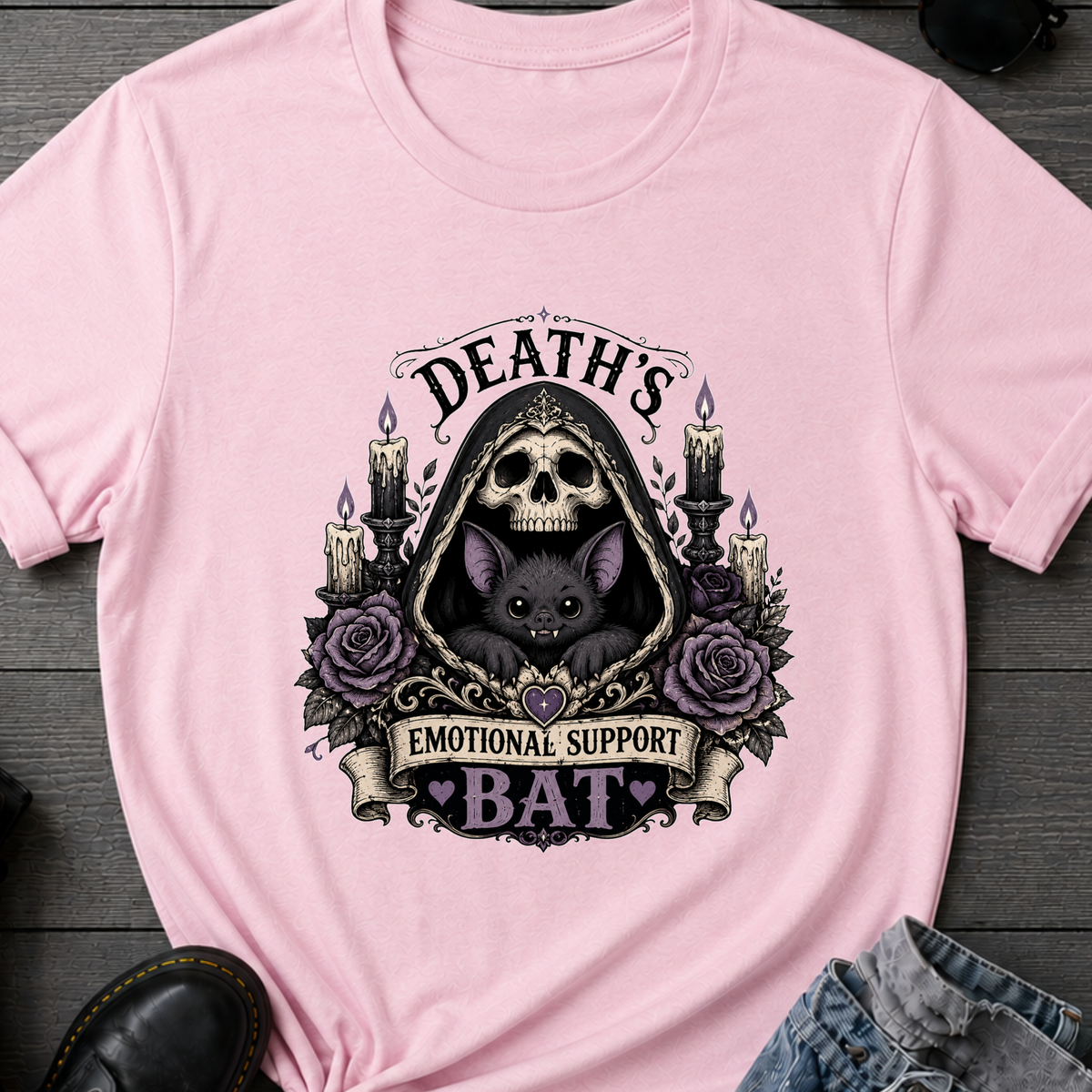 Death's Emotional Support Bat T-Shirt