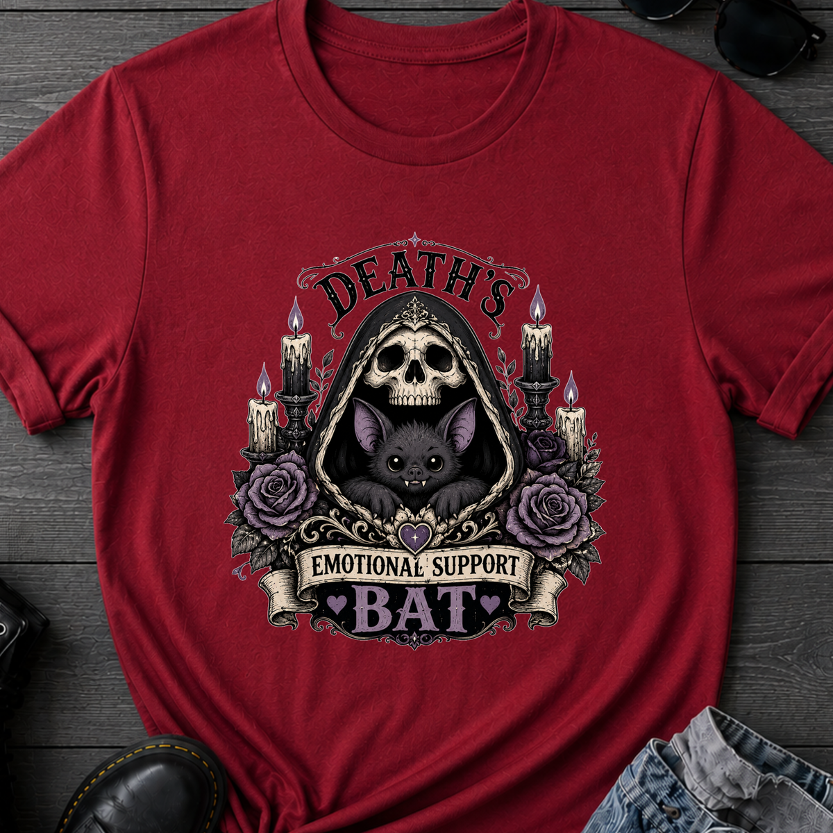 Death's Emotional Support Bat T-Shirt