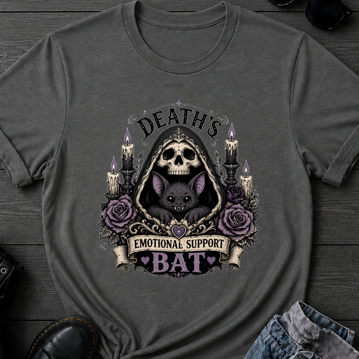 Death's Emotional Support Bat T-Shirt