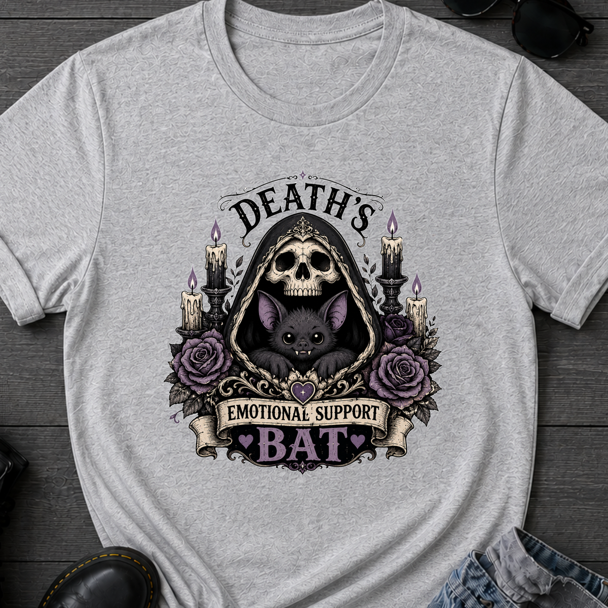 Death's Emotional Support Bat T-Shirt