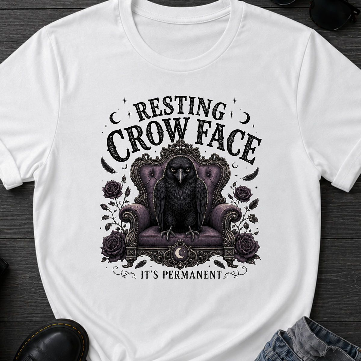 Resting Crow Face T-Shirt