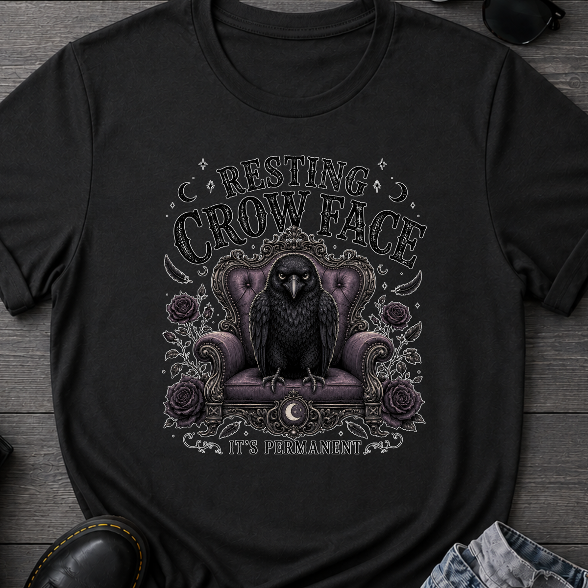 Resting Crow Face T-Shirt