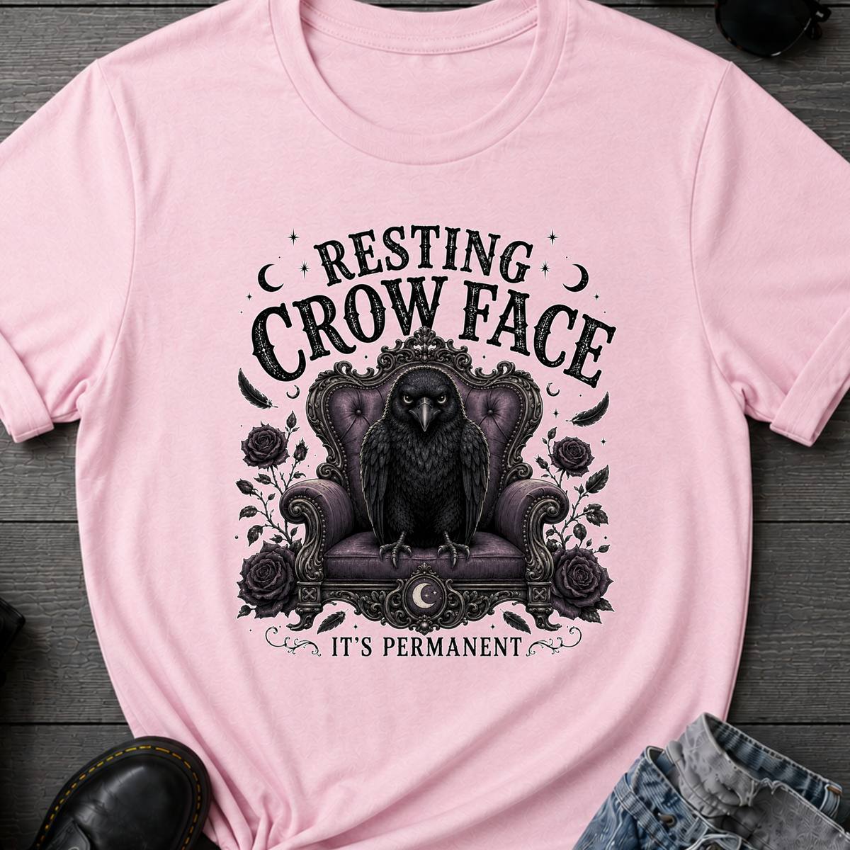 Resting Crow Face T-Shirt