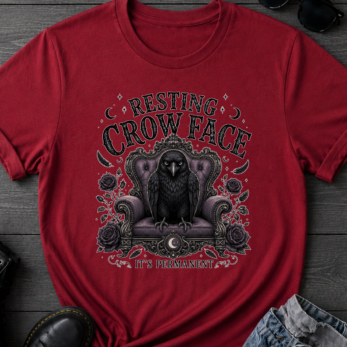 Resting Crow Face T-Shirt
