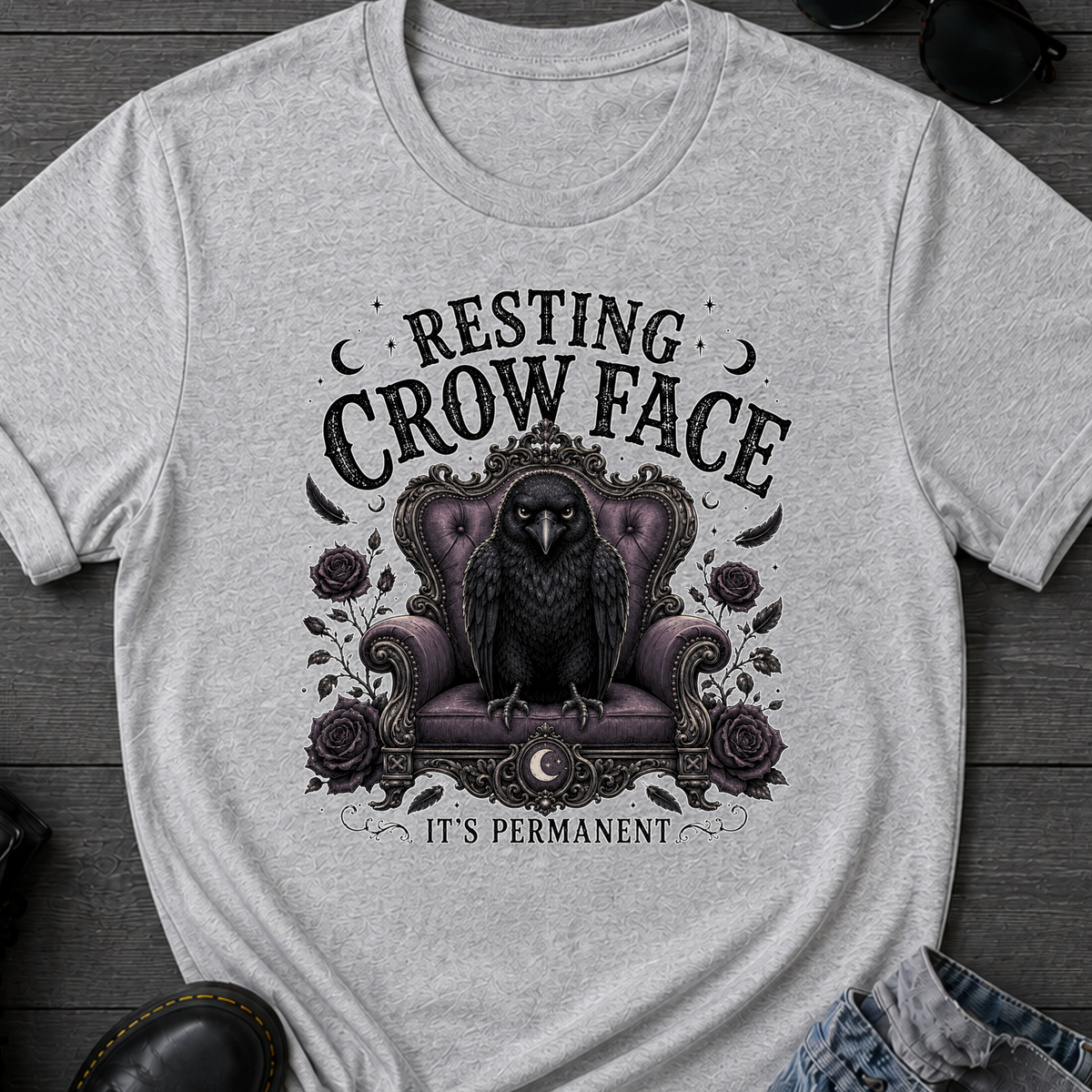 Resting Crow Face T-Shirt