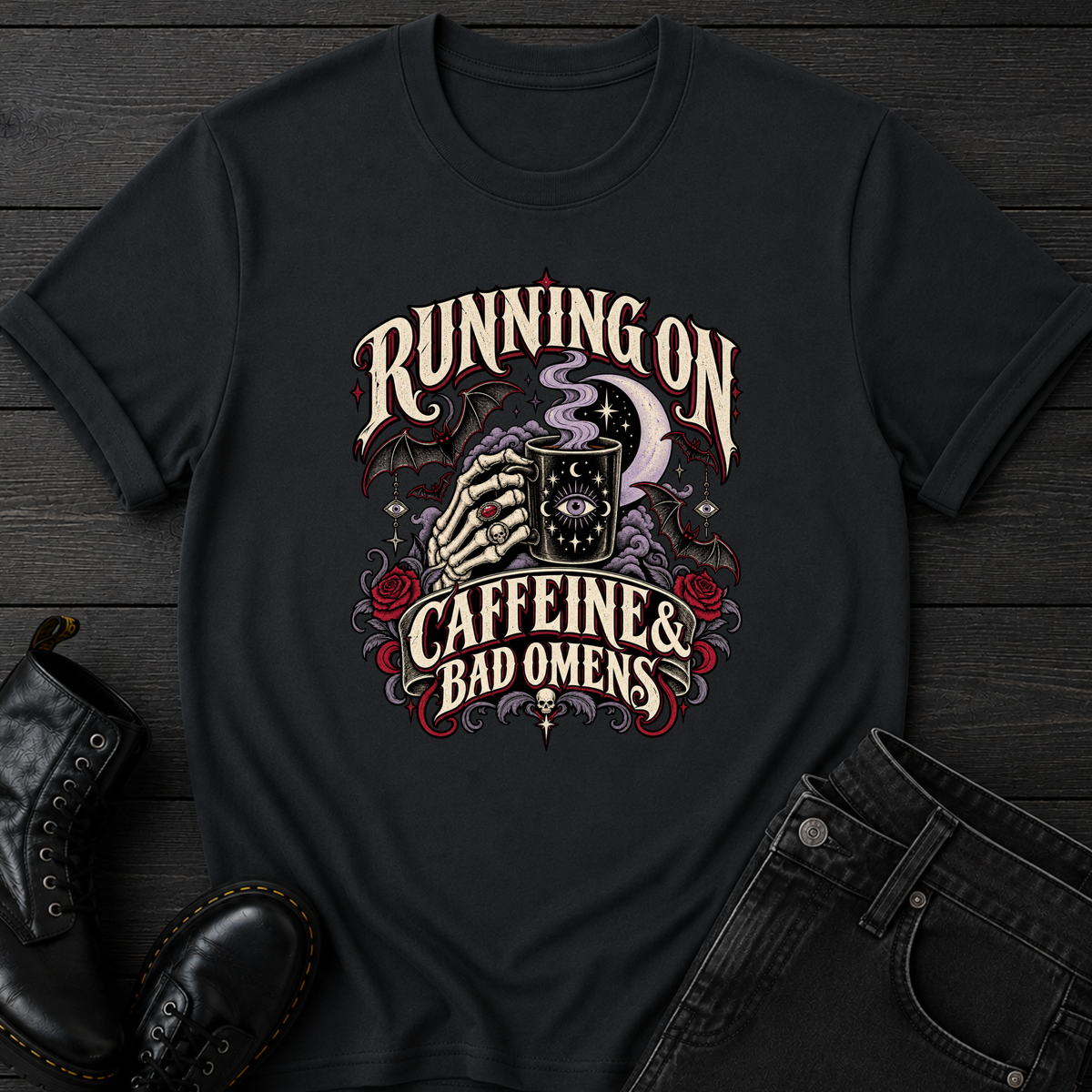 Running On Caffeine & Bad Omens T-Shirt