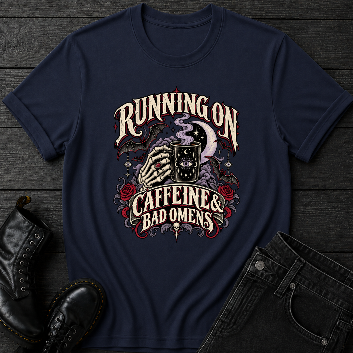 Running On Caffeine & Bad Omens T-Shirt
