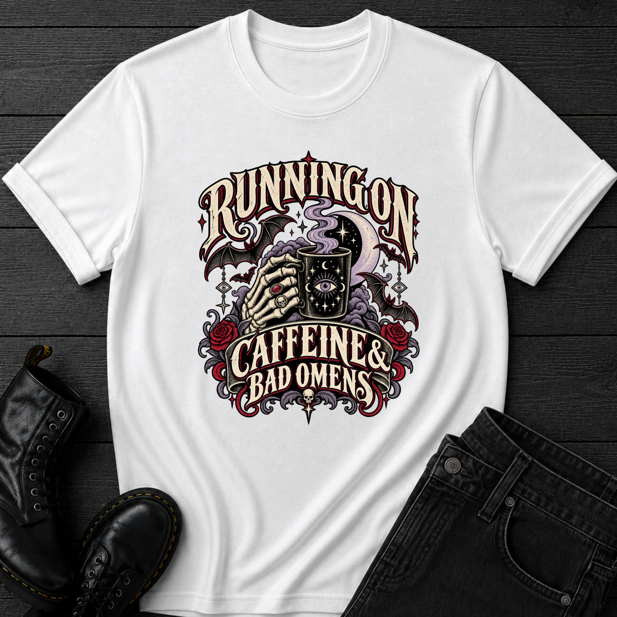 Running On Caffeine & Bad Omens T-Shirt