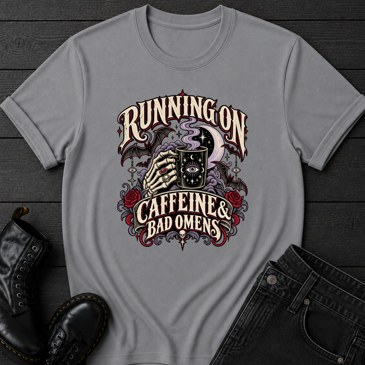Running On Caffeine & Bad Omens T-Shirt